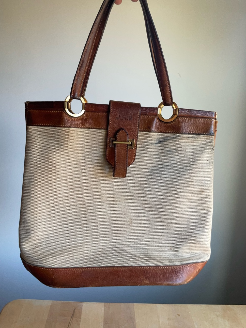 Vintage Hermès "Berry" Cabas Tote Bag